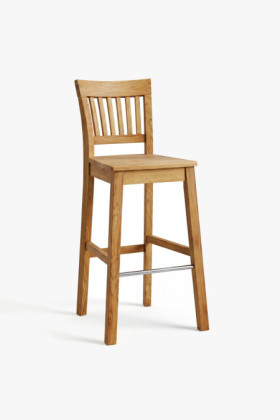 Barkstuhl Eichenholz massiv Holzstuhl Hocker Naturfarben